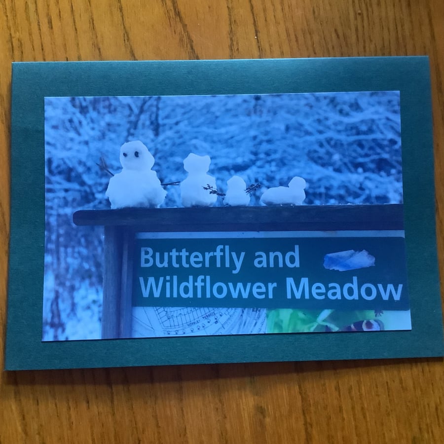 Handmade original photo card ´Little Snow Friends'