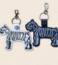 Schnauzer Keyring - Dog Silhouette Word Art Accessory
