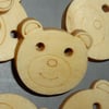 Wooden teddy bear head buttons  set of 6
