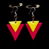 SALE - Triangle Earrings- Handmade Polymer Clay  Pop-Art Abstract Earrings