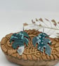 Monstera Recycled Tin Earrings with Silver