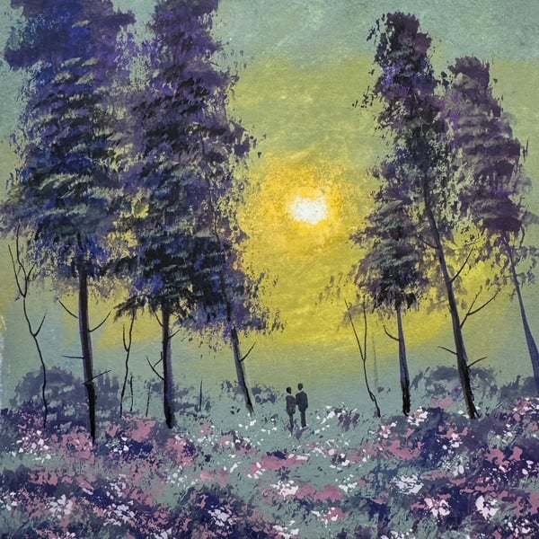 Evening Walk watercolour painting by Stephen Allen 