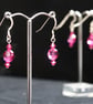 Swarovski  Fuchsia Crystal Earrings with Sterling Silver - Image 4