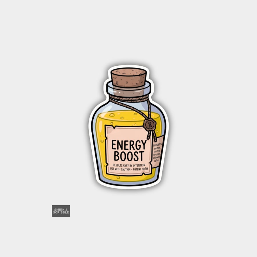 Funny Snarky Sticker For Adults - Energy Boost - Folksy
