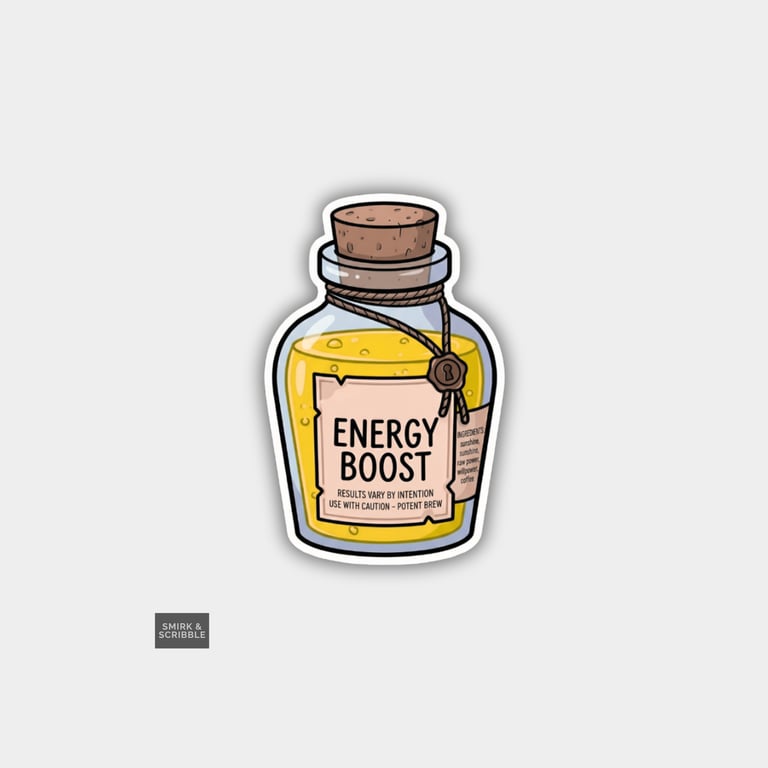 Funny Snarky Sticker For Adults - Energy Boost