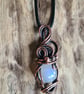 Handmade Natural Rainbow Moonstone & Copper Necklace Pendant Gift Boxed Crystal - Image 8