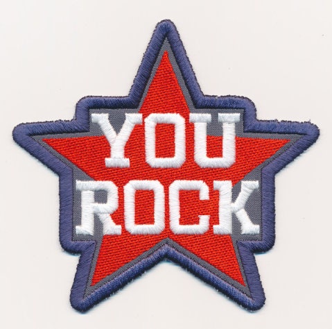 You Rock Embroidered Patch for jackets sweatshirts, denim, bags, and jeans