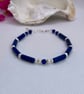 Lapis Lazuli, Pearl and Silver bracelet - Image 1