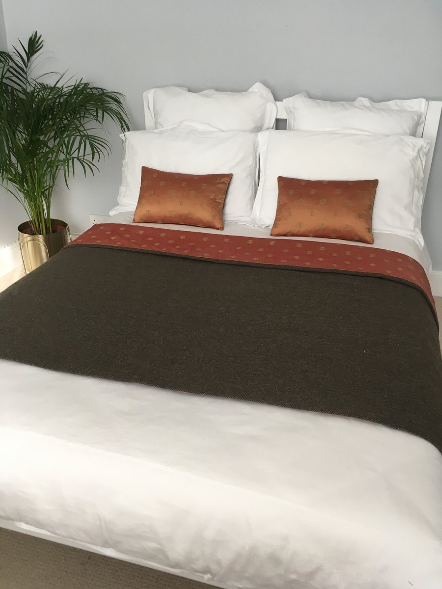 Luxury tweed and silk quilt