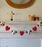 Hand Sewn Garland of Dogs and Hearts