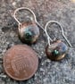 Copper Verdigris Dangle Earrings