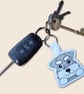 Kawaii Schnauzer Keyring - Embroidered Cute Dog Bag Charm - Image 2