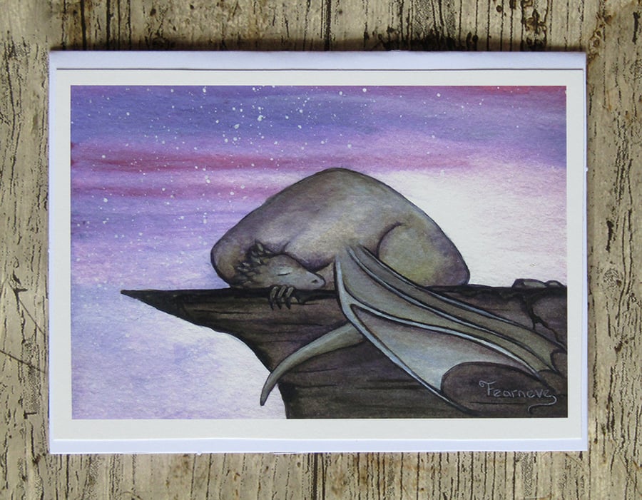 Just Another Dragon  - Art Greeting Card with Lilac envelope