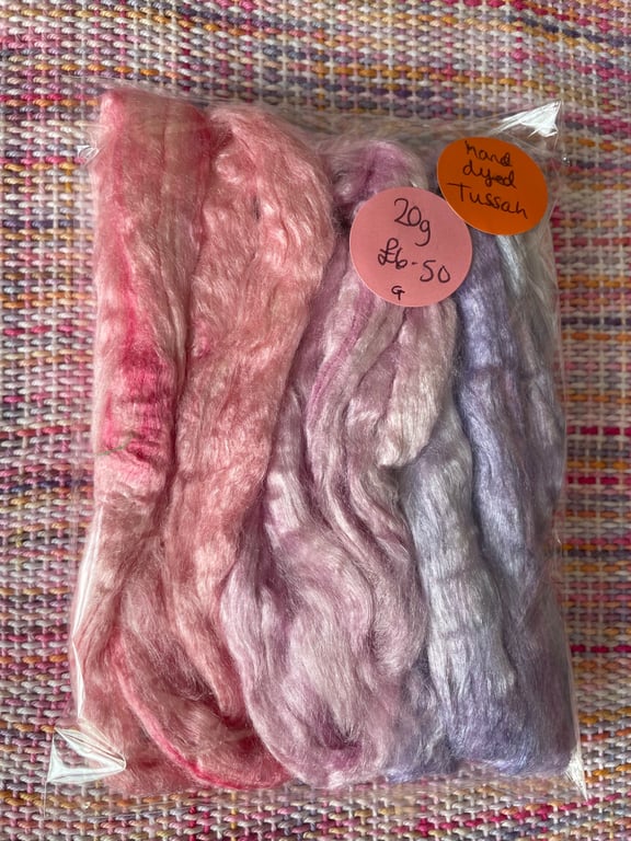 Hand Dyed Tussah Silk - 20g
