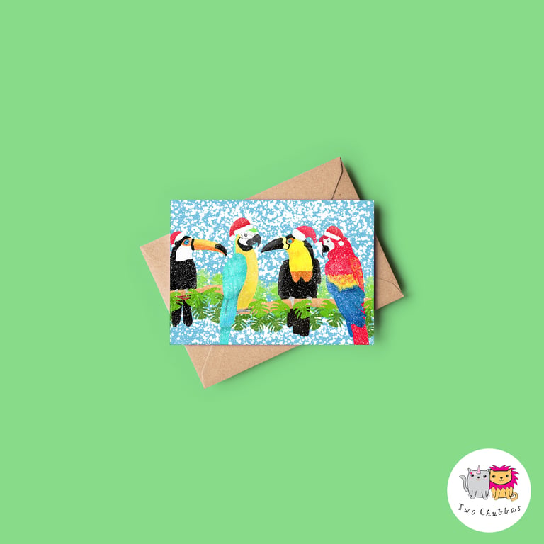 Bird Christmas Card, A6 Christmas Card, Cute Animal Christmas Card