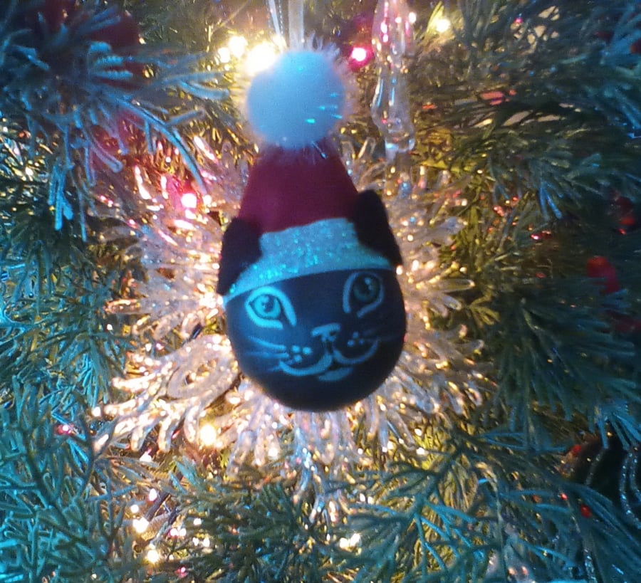 Cat Christmas Tree Bauble Xmas Decoration