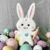 Ceramic Easter Bunny decoration with blue heart