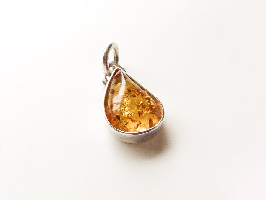 Baltic Amber Sterling Silver Pendant 