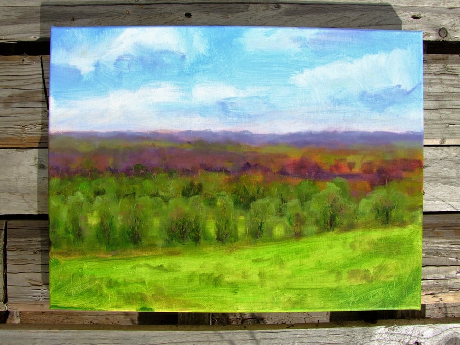 Countryside walk - 16x12" original acrylic canvas