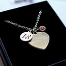 Personalised ENGRAVED 16th 18th 21st 30th 40th 50th 60th Necklace Birthday Gifts