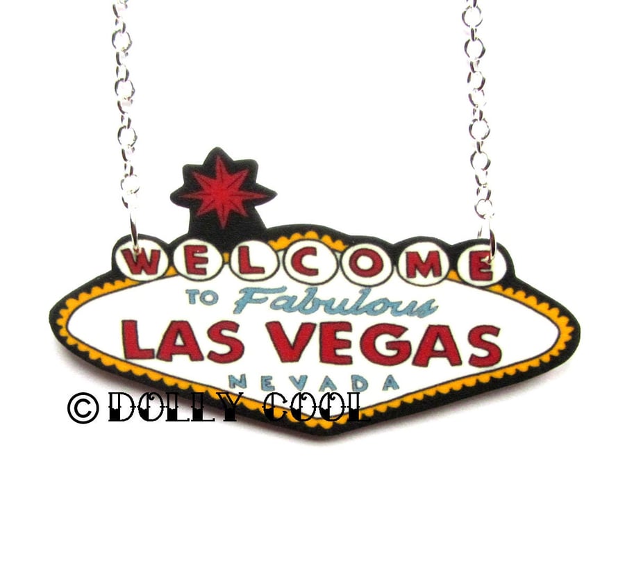 Las Vegas necklace Welcome to Fabulous Neon Sign - VLV - Rockabilly Jewellery - 