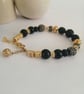 Black, gray & gold rhinestone beaded bracelet - Image 8