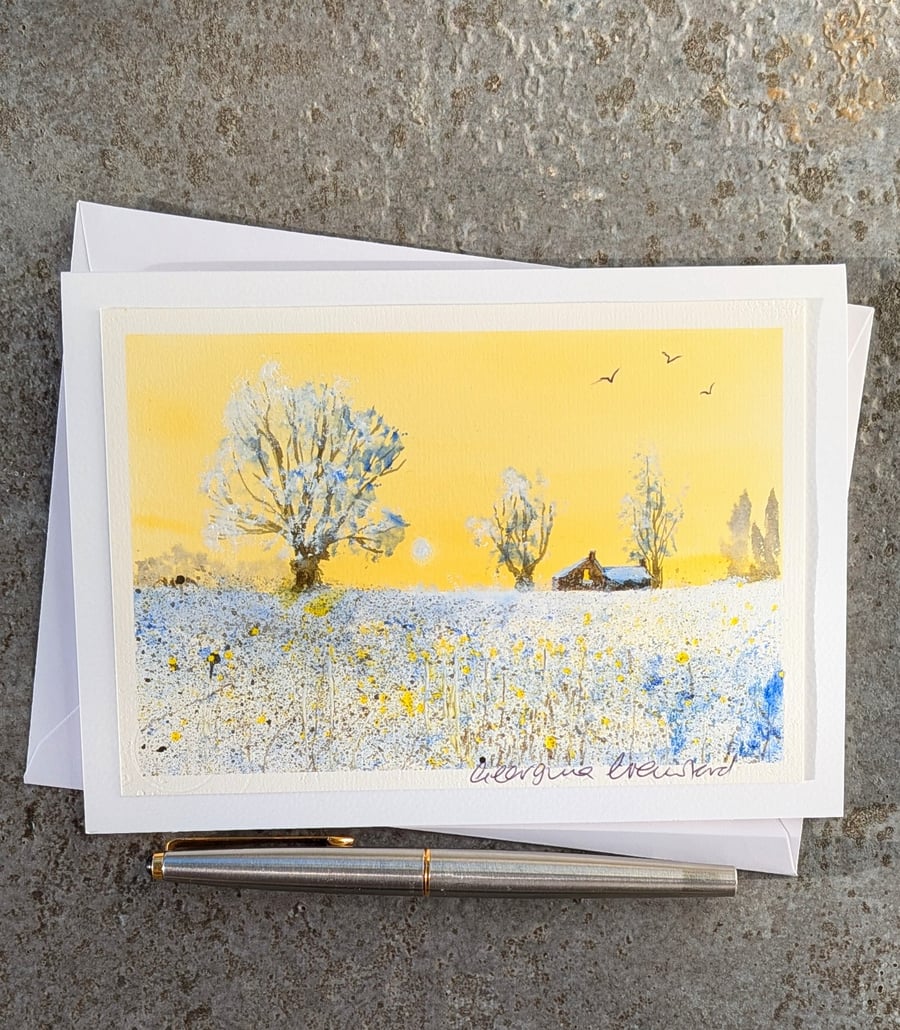Last Rays. Blank Card. Original Art 260208