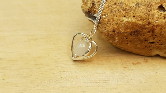Moonstone heart necklace