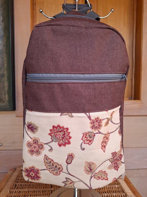 Plum denim backpack