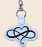 Infinity Heart Keyring - Embroidered Love Bag Charm - Image 4