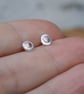 Tiny Stud Earrings, Silver And Copper Studs, Mixed Metal Jewellery - Image 5