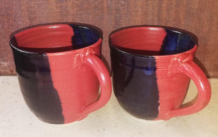 Dual coloured ceramic, delightful and generous mugs