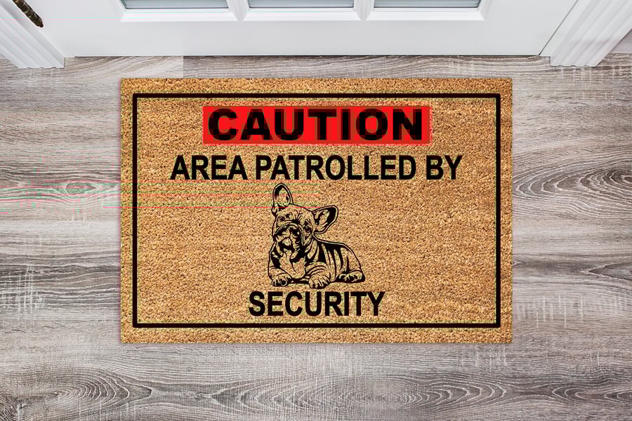 French Bulldog Security Door Mat No.3 - Frenchie Welcome Mat - 3 Sizes