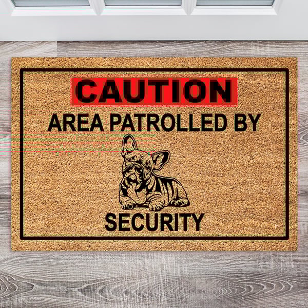 French Bulldog Security Door Mat No.3 - Frenchie Welcome Mat - 3 Sizes