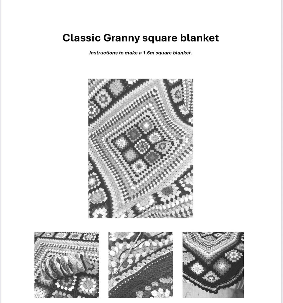 BEGINNER PATTERN Classic Granny Square blanket 
