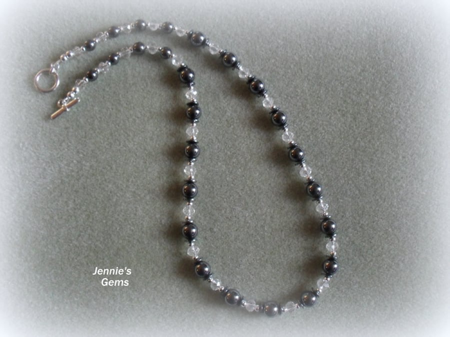 Haematite and Crystal Necklace