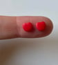 Handmade Polymer Clay Micro Studs (Apple)