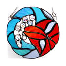 Goldfish Suncatcher Stained Glass Fish in a  Bowl Handmade 006