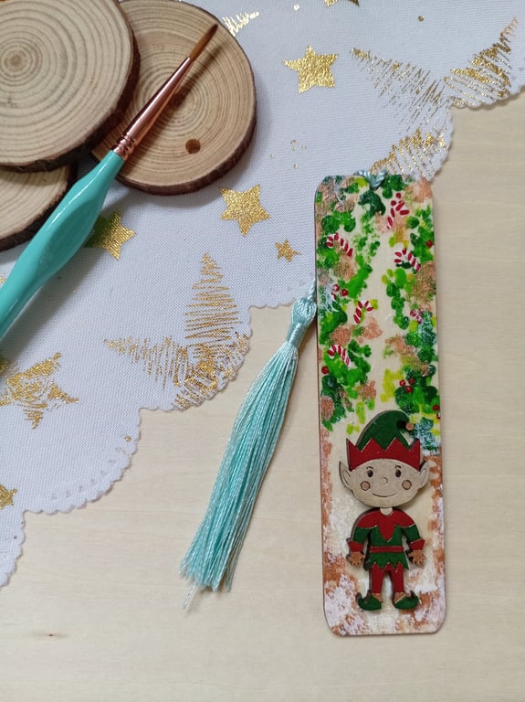Elf Christmas bookmark 