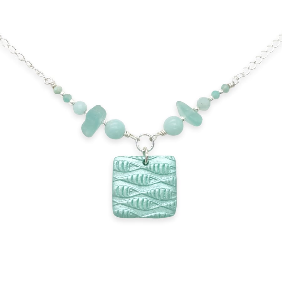 Fish Shoal Sea Glass Necklace - Seaglass, Amazonite Sterling Silver Jewellery