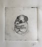 Koala Mother And Baby Drypoint Print - Image 5