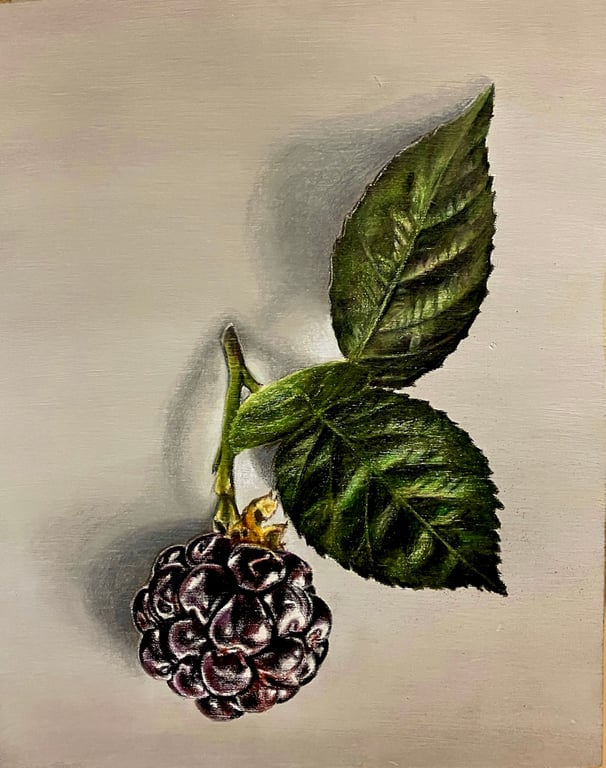 BlackBerry Original Coloured Pencil Drawing 