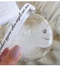 Heart Print Memorial Round Feather Bauble, Round Glass Christmas Ornament, Remem - Image 3
