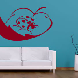 Ladybird on Leaf Décor Any Room Children Bedroom Vinyl Wall Sticker Decal