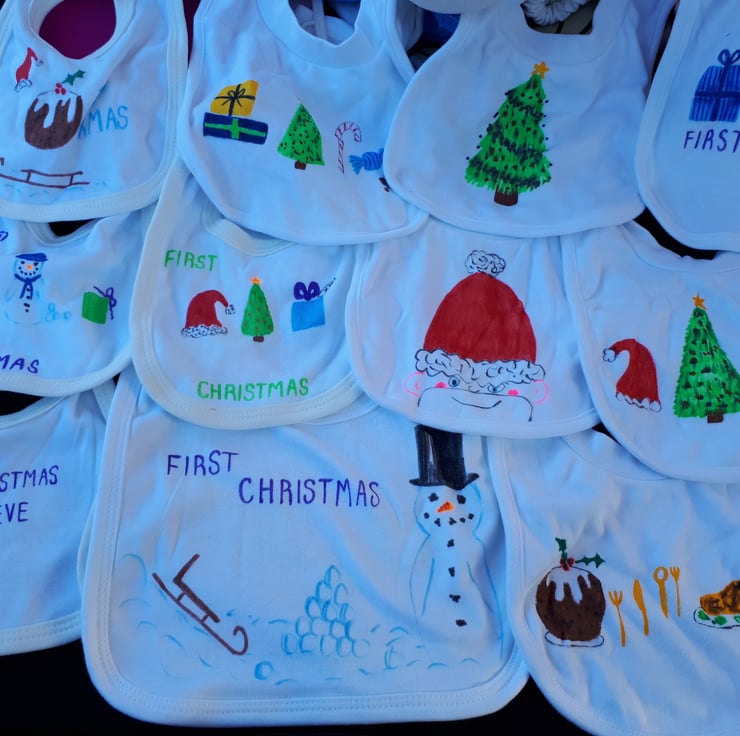 For Toddlers Christmas Bibs First Christmas Personalized Baby Bibs
