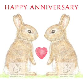 Little Wild Rabbits - Anniversary Card