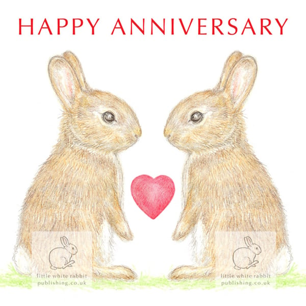 Little Wild Rabbits - Anniversary Card