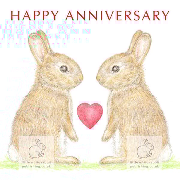 Little Wild Rabbits - Anniversary Card