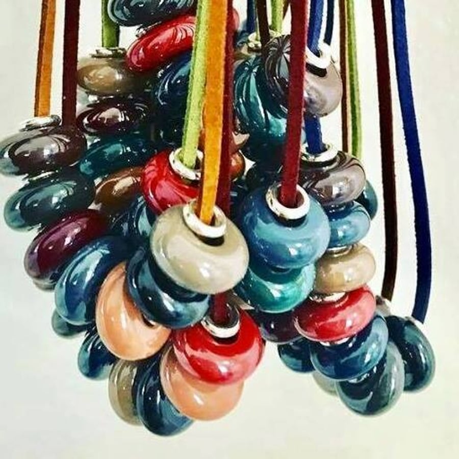 Doughnut Resin Bead necklace - choice of suede effect cords