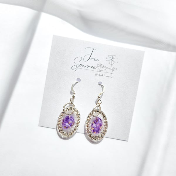 Dried Flower Drop Earrings